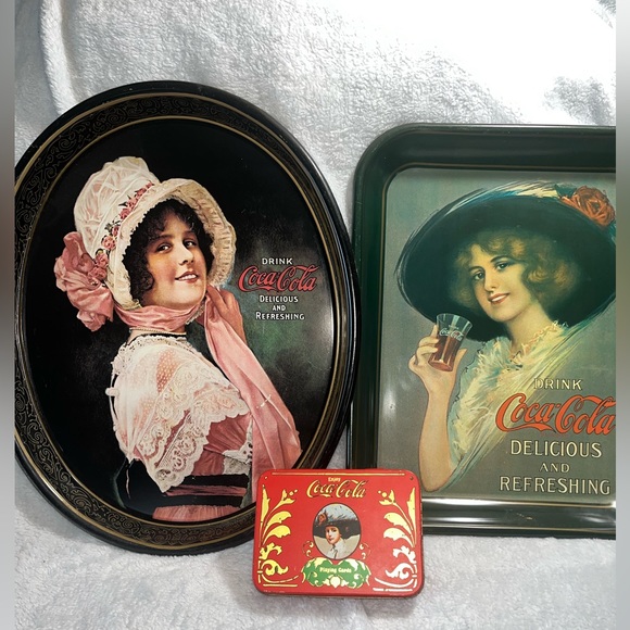Antique Coca -Cola Serving trays with rare playing cards - Picture 2 of 9